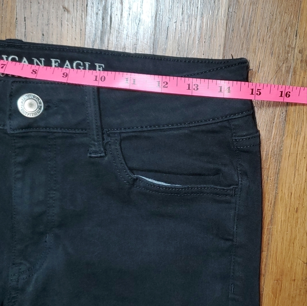 American Eagle Outfitters Black Skinny Jeans with Distressing - Picture 8 of 12